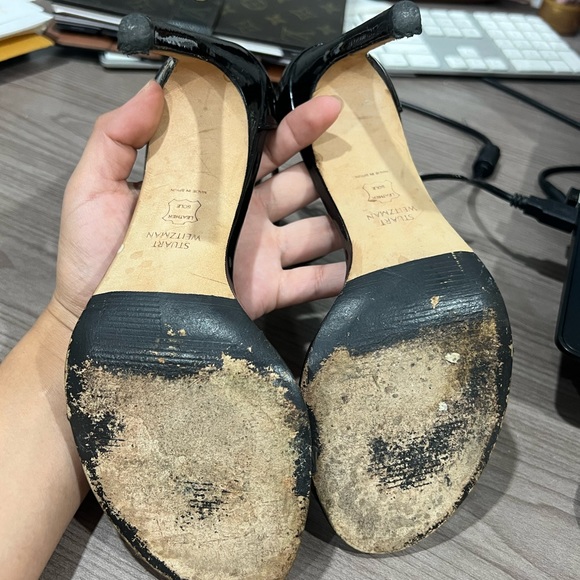 Stuart Weitzman Nudistsong Sandal Black Patent - Picture 11 of 14